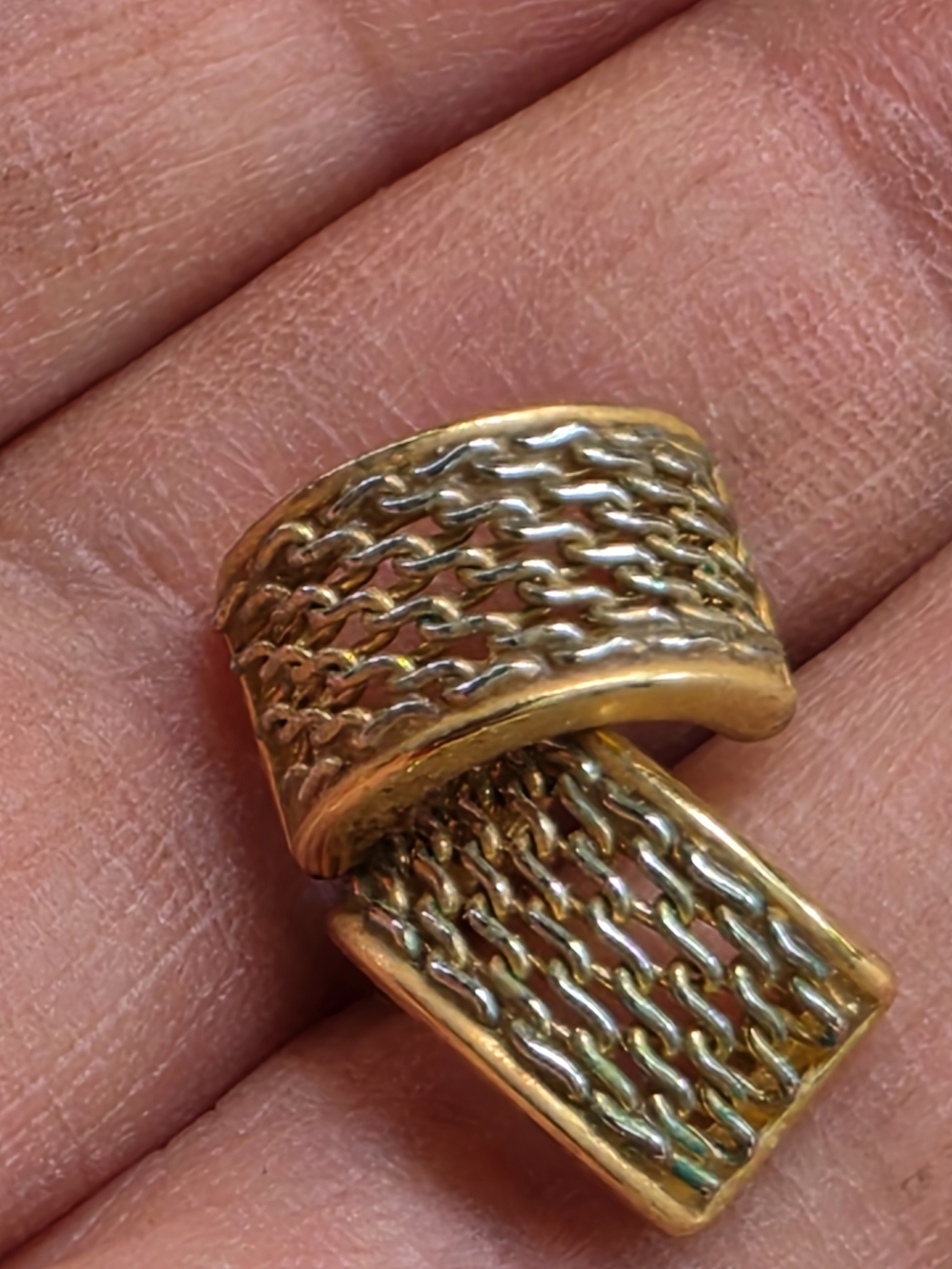 Nine West Gold-Tone Textured Chain Link Earrings